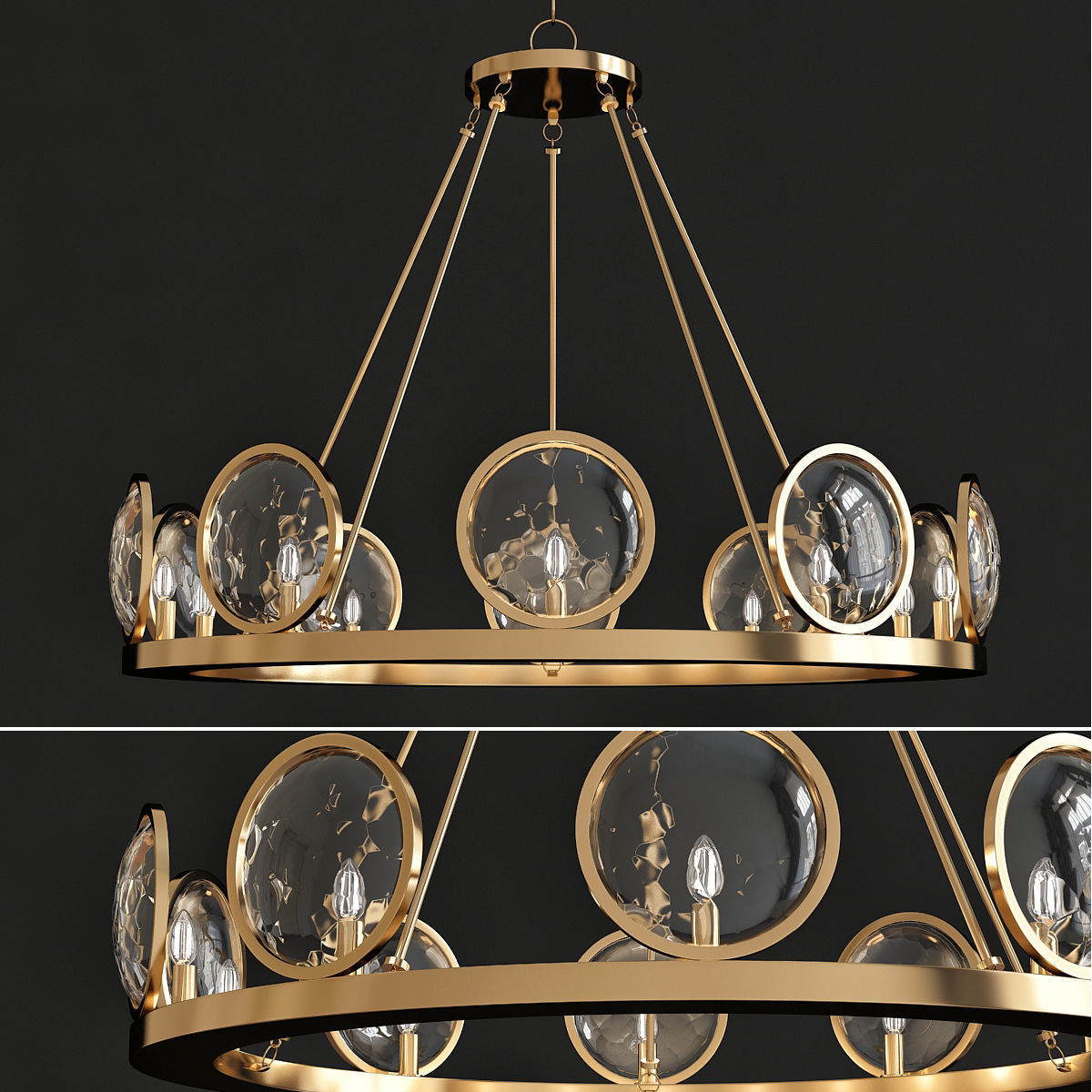 Chandeliers 3d models Collection 10 models Low-poly 3D model_11