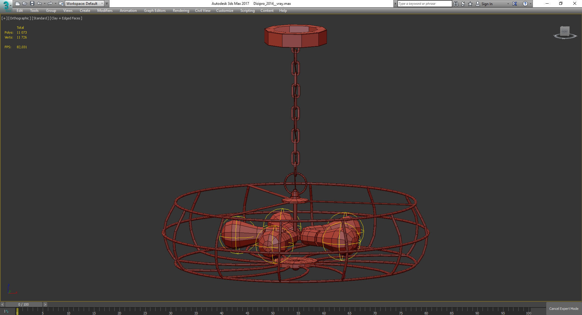 Chandeliers 3d models Collection 10 models Low-poly 3D model_34