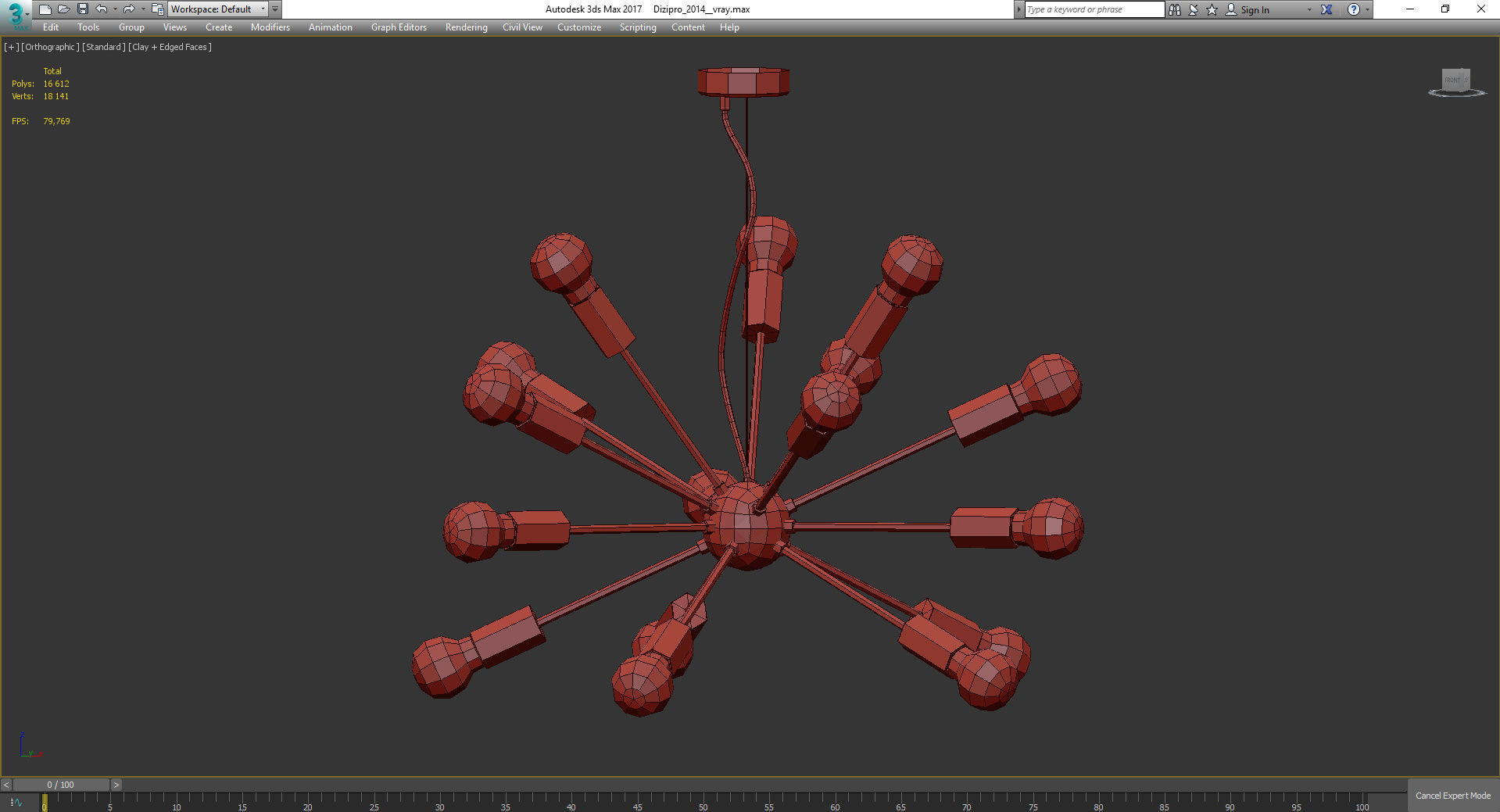 Chandeliers 3d models Collection 10 models Low-poly 3D model_18