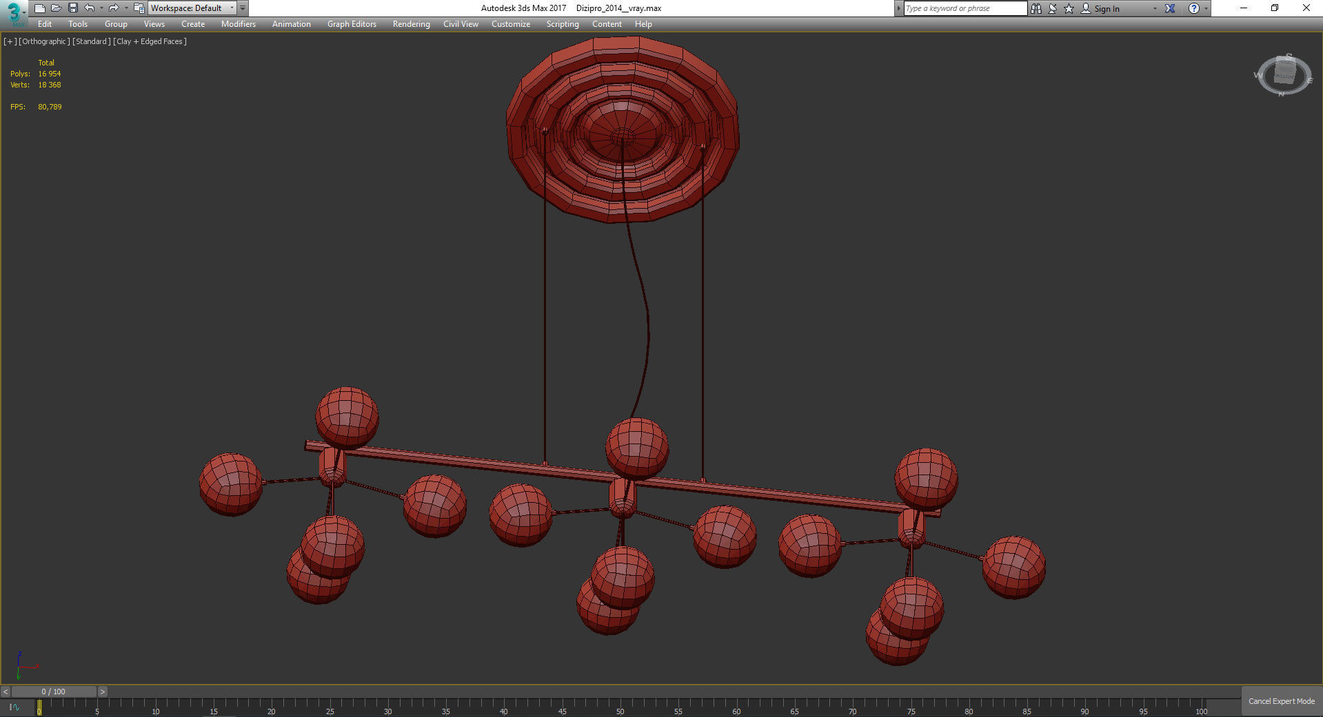 Chandeliers 3d models Collection 10 models Low-poly 3D model_9