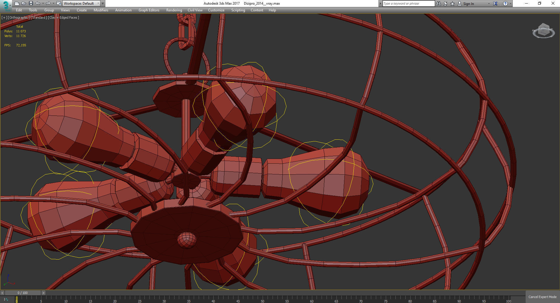 Chandeliers 3d models Collection 10 models Low-poly 3D model_31