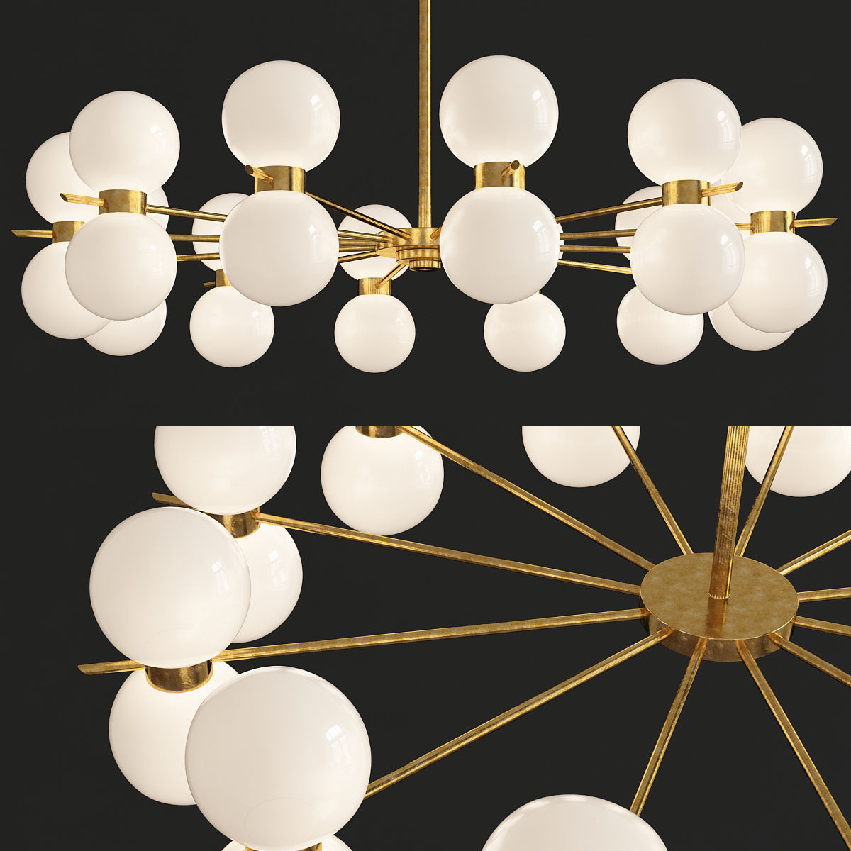 Chandeliers 3d models Collection 10 models Low-poly 3D model_1