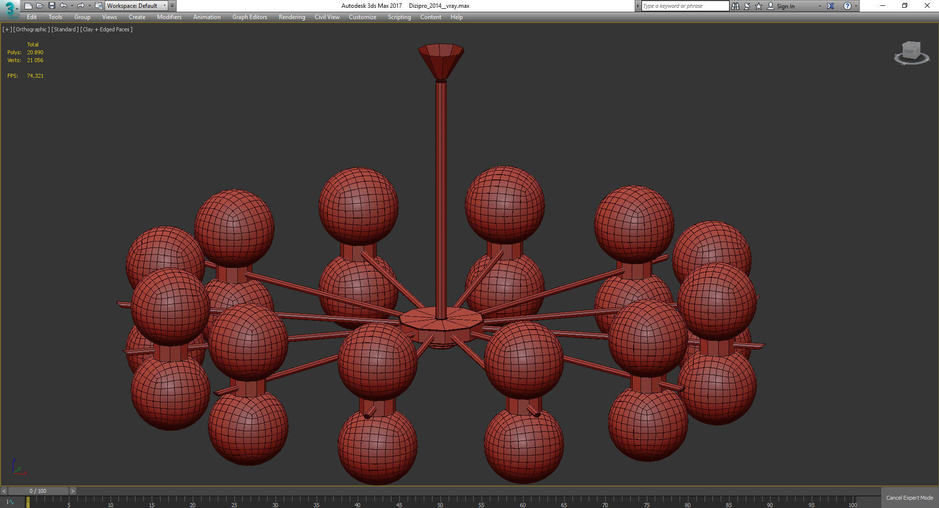 Chandeliers 3d models Collection 10 models Low-poly 3D model_3
