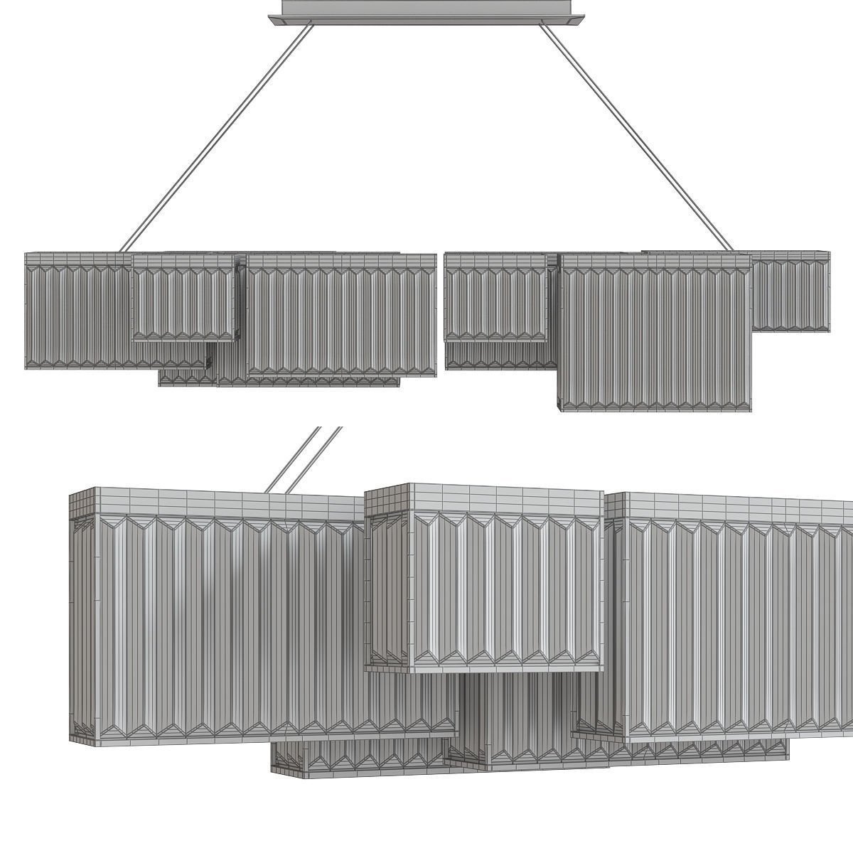 Chandeliers 3d models Collection 10 models Low-poly 3D model_21