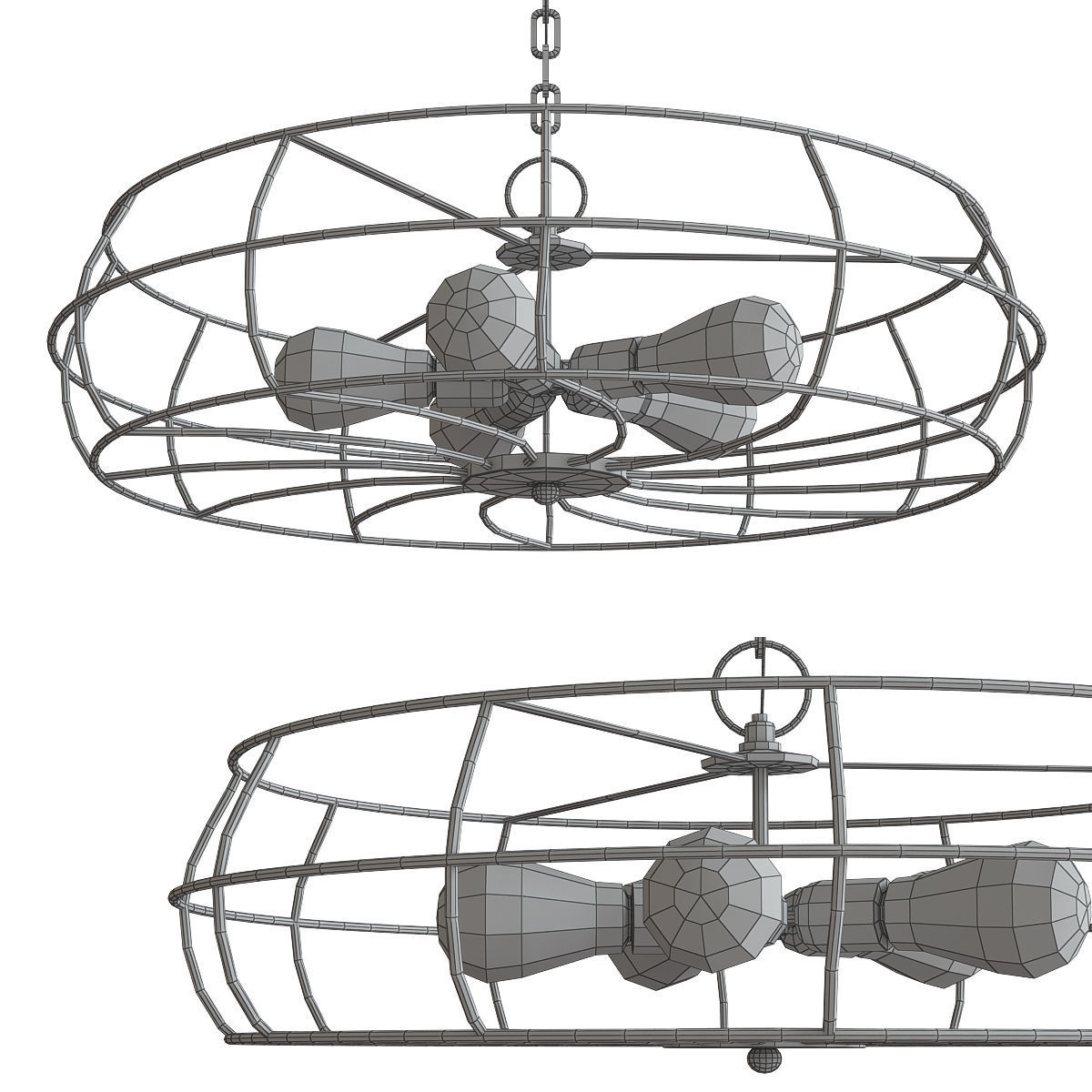 Chandeliers 3d models Collection 10 models Low-poly 3D model_33