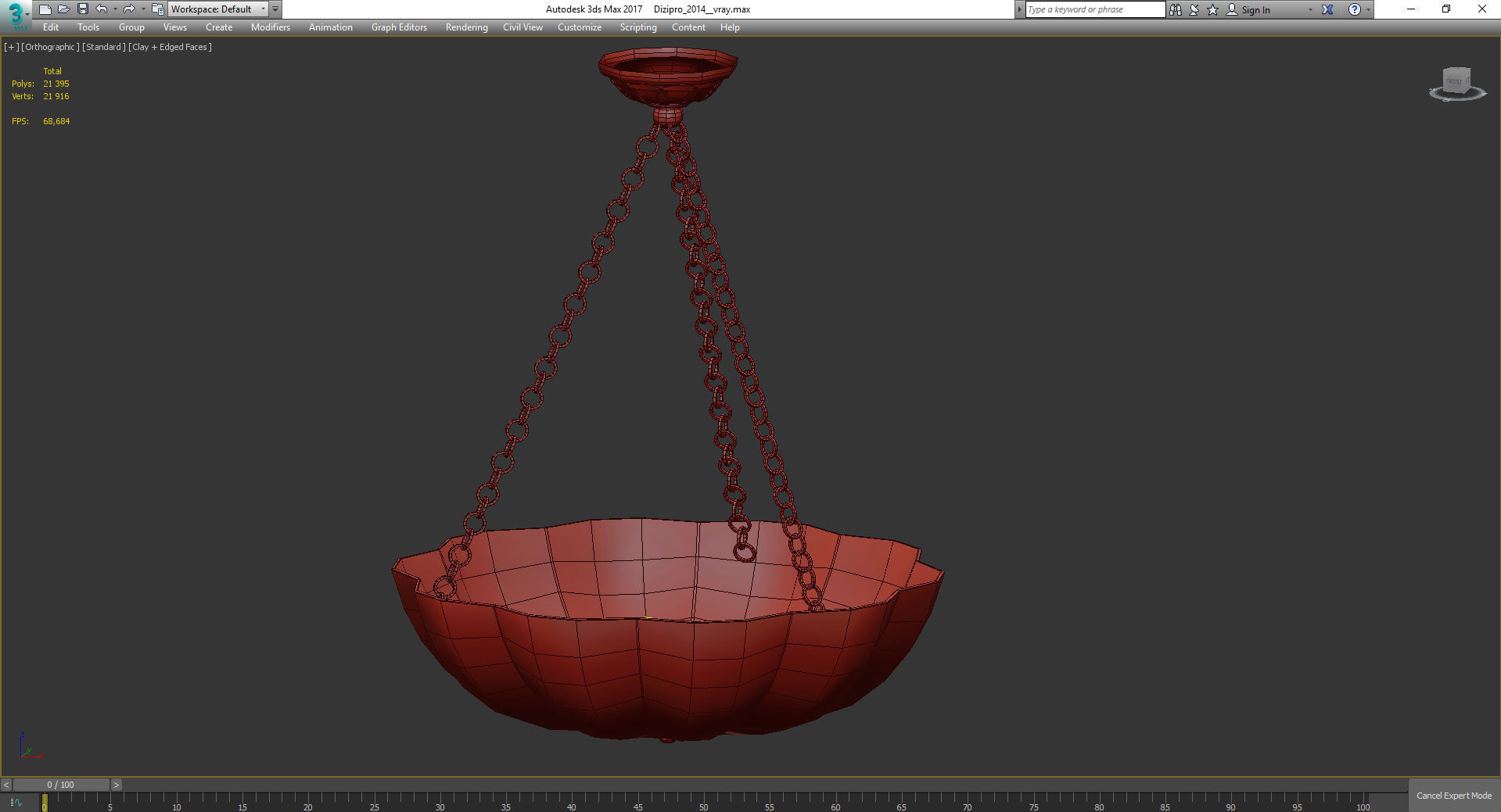 Chandeliers 3d models Collection 10 models Low-poly 3D model_39