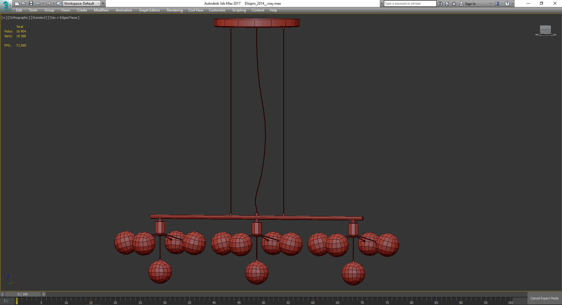 Chandeliers 3d models Collection 10 models Low-poly 3D model_8