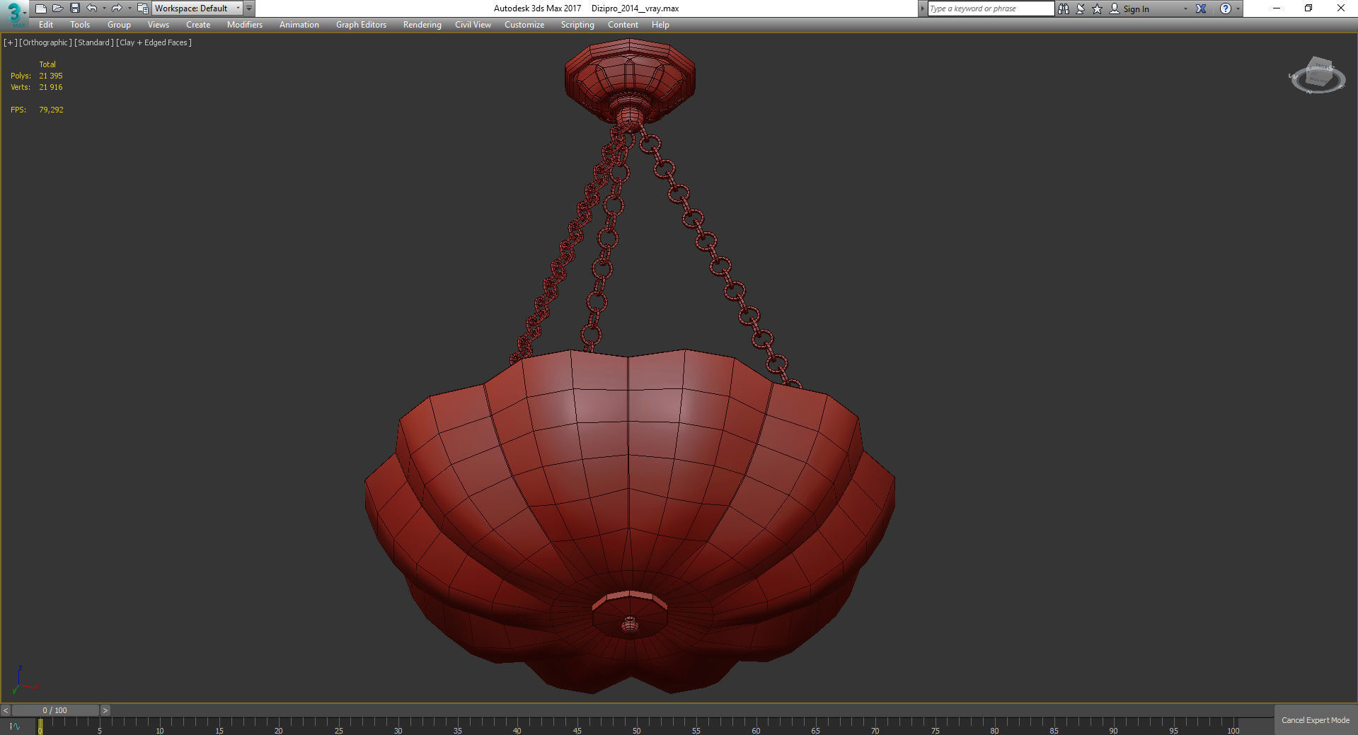 Chandeliers 3d models Collection 10 models Low-poly 3D model_40