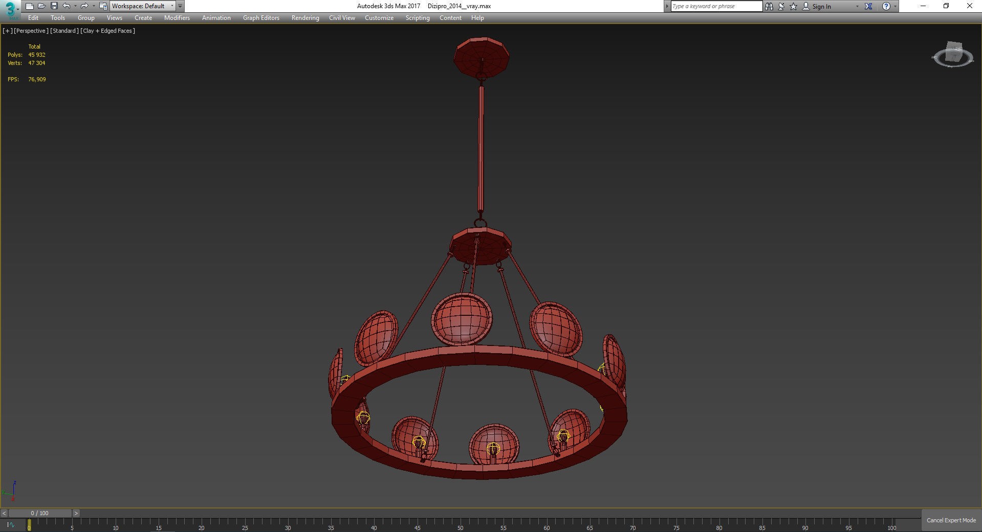 Chandeliers 3d models Collection 10 models Low-poly 3D model_14