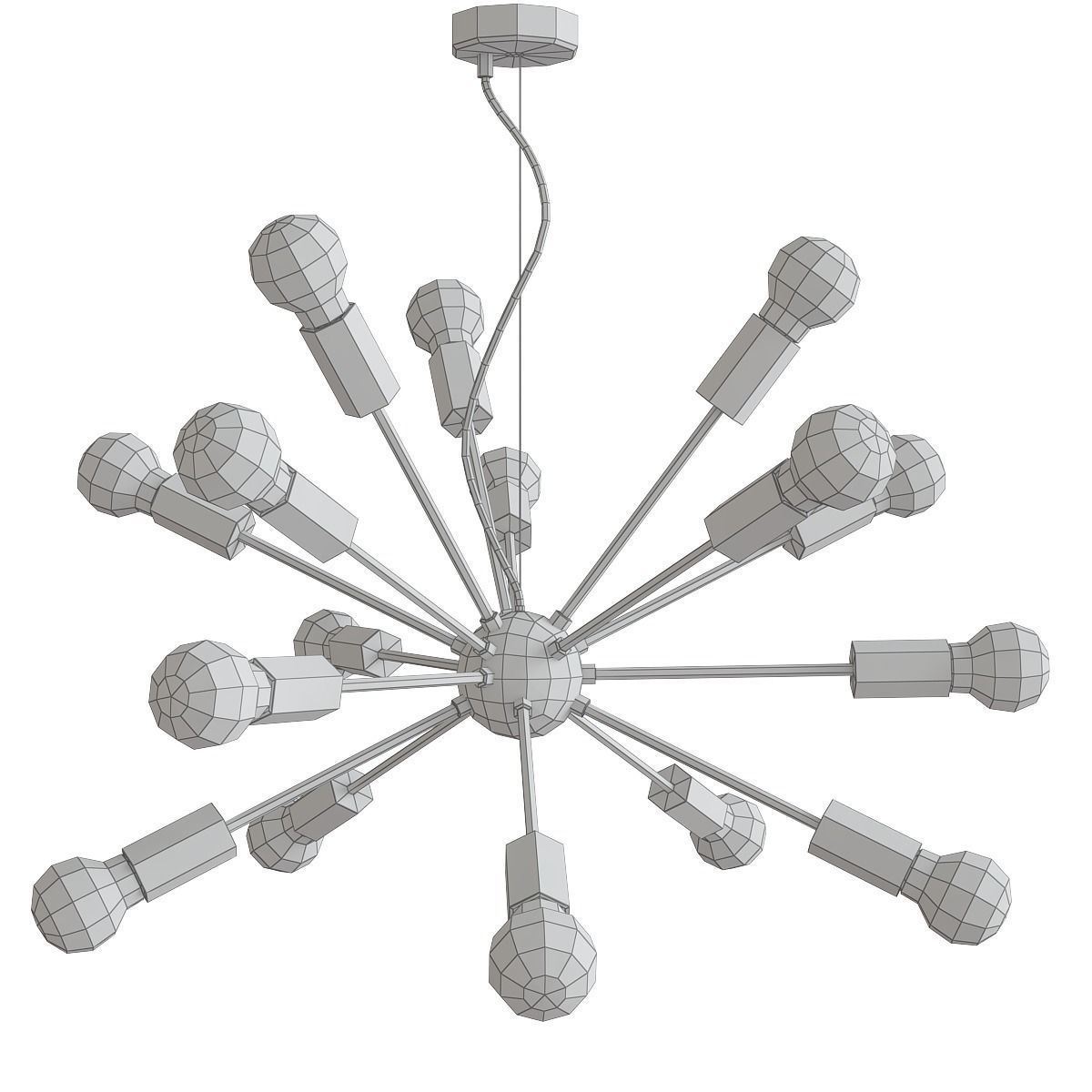 Chandeliers 3d models Collection 10 models Low-poly 3D model_17