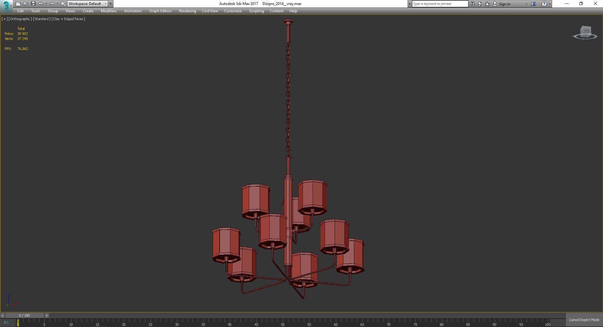 Chandeliers 3d models Collection 10 models Low-poly 3D model_45