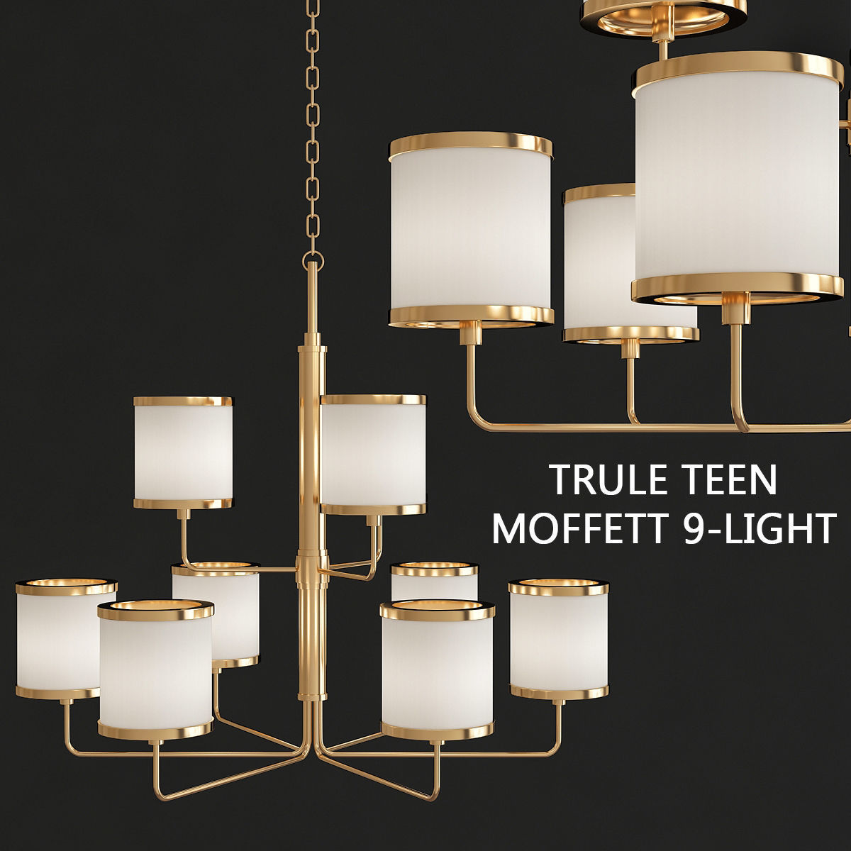 Chandeliers 3d models Collection 10 models Low-poly 3D model_43