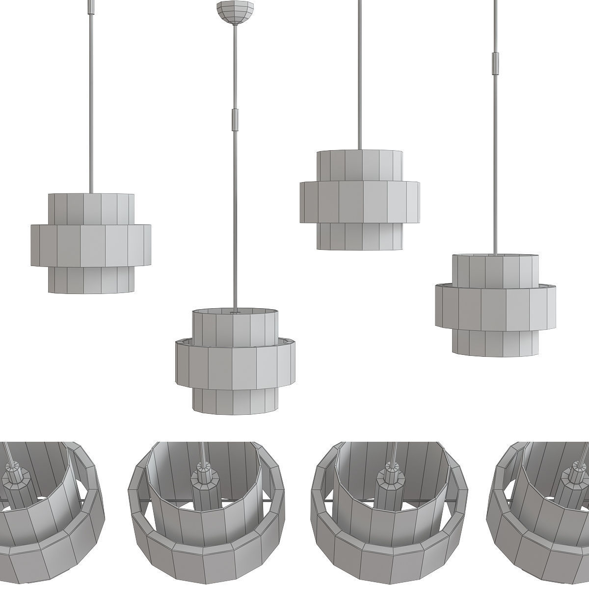 Chandeliers 3d models Collection 10 models Low-poly 3D model_27