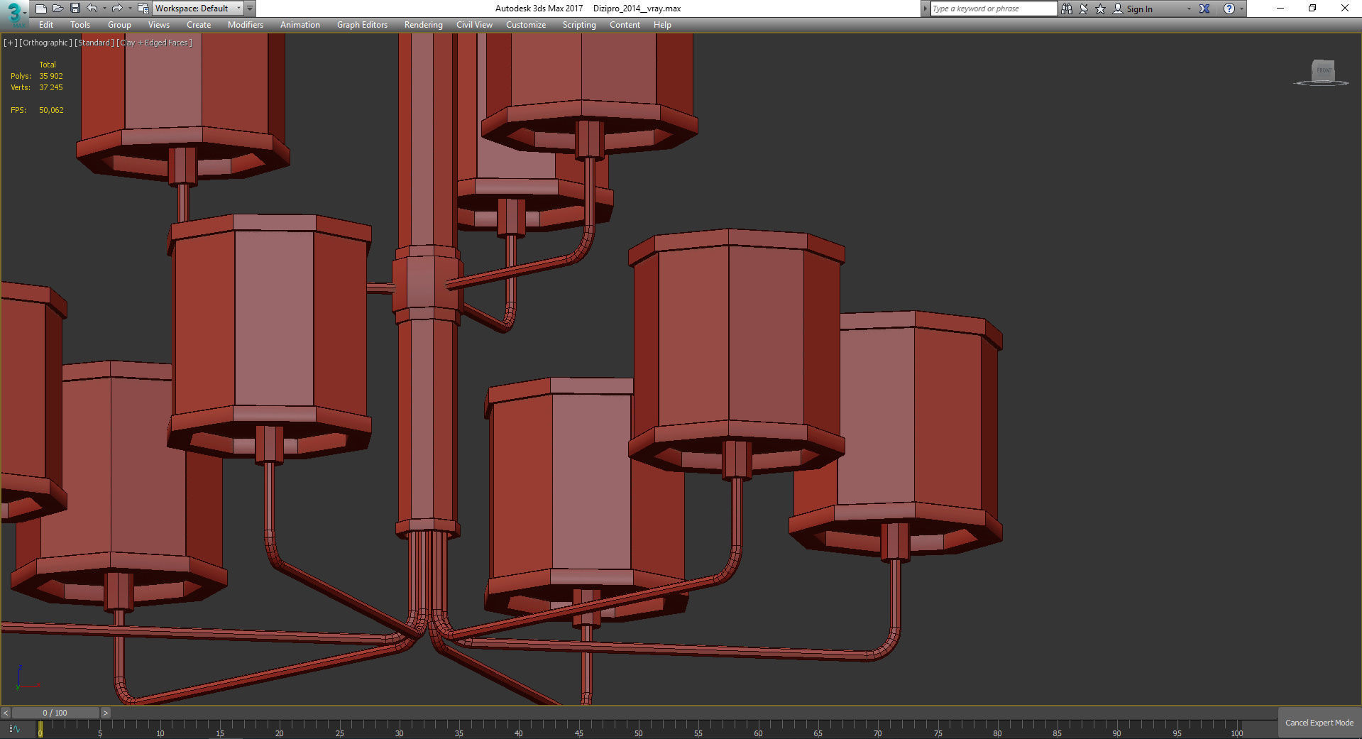 Chandeliers 3d models Collection 10 models Low-poly 3D model_41