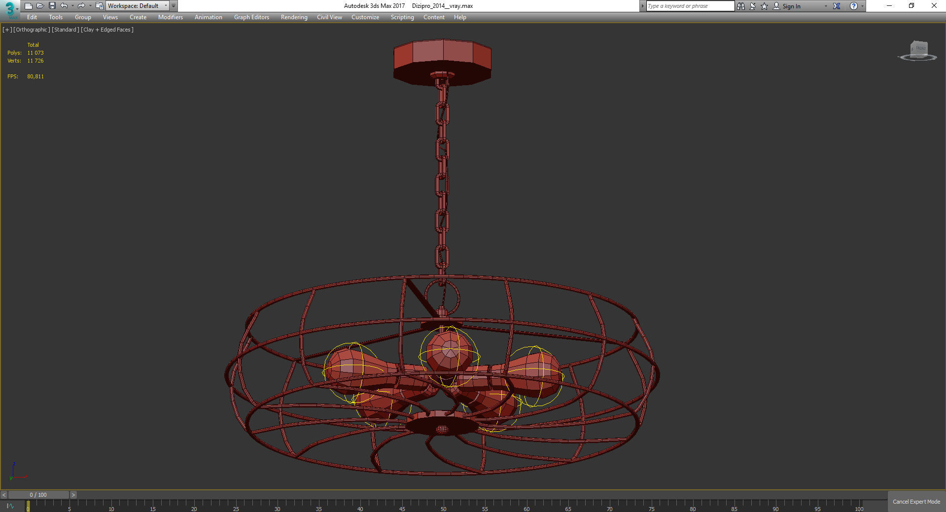 Chandeliers 3d models Collection 10 models Low-poly 3D model_35