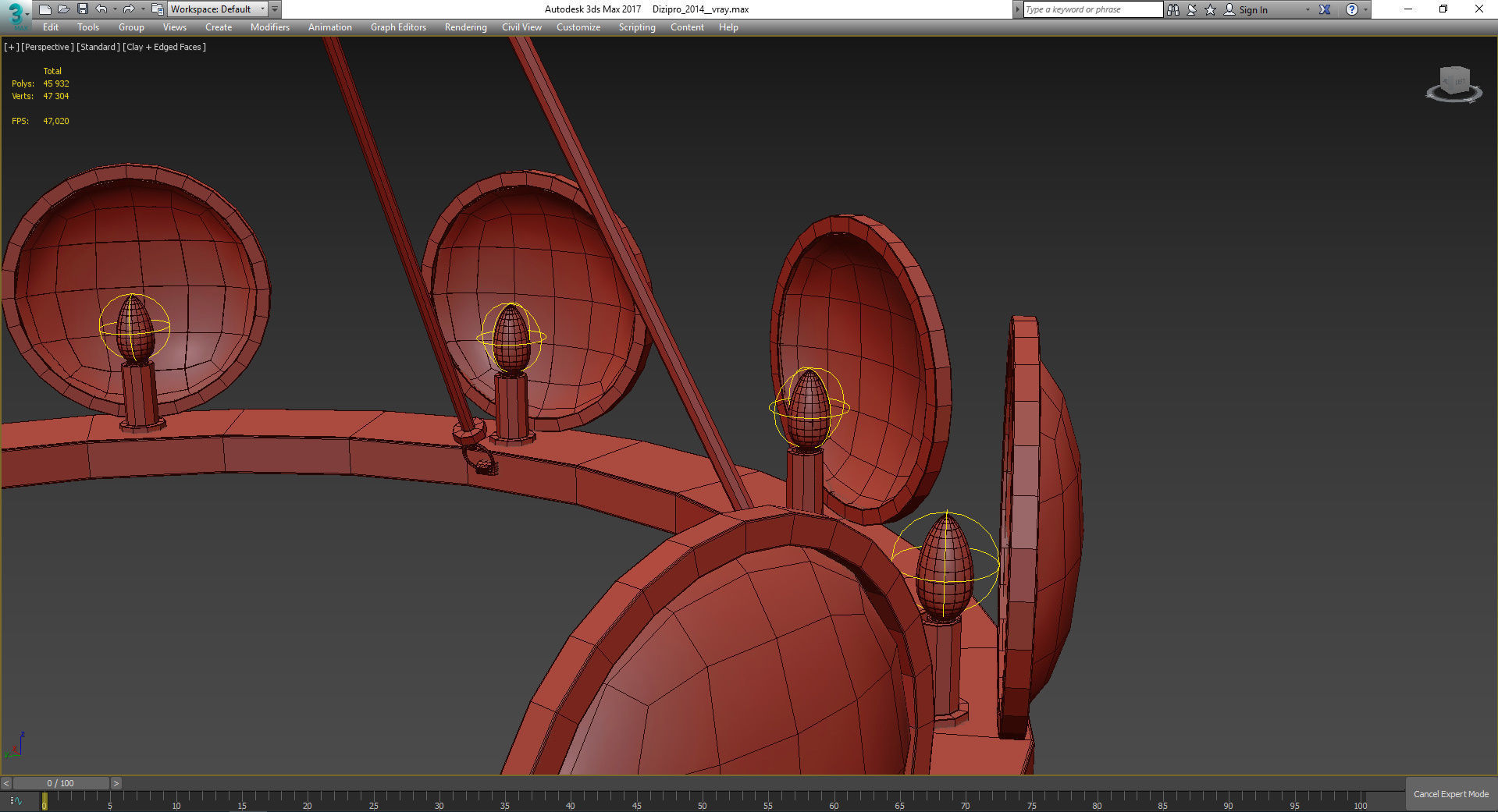 Chandeliers 3d models Collection 10 models Low-poly 3D model_15