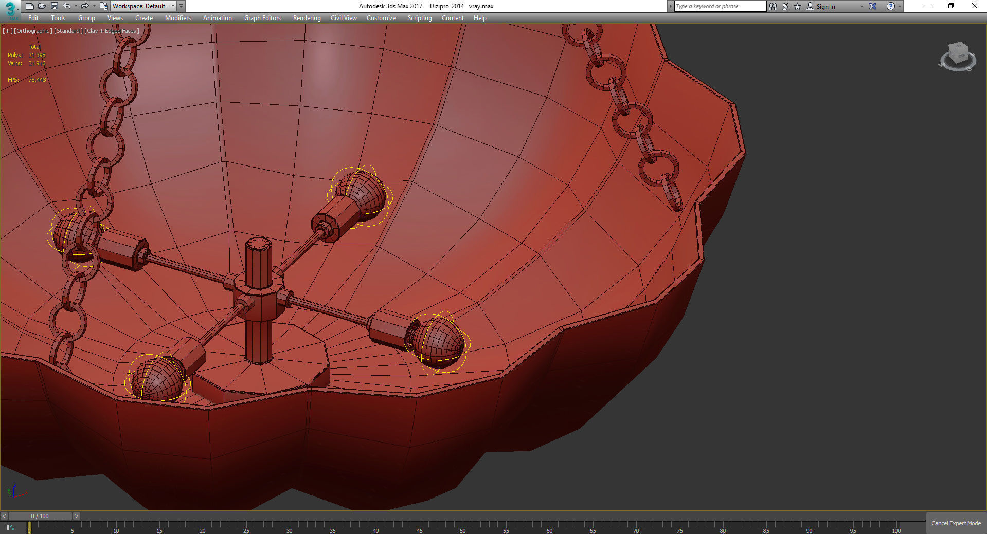 Chandeliers 3d models Collection 10 models Low-poly 3D model_36