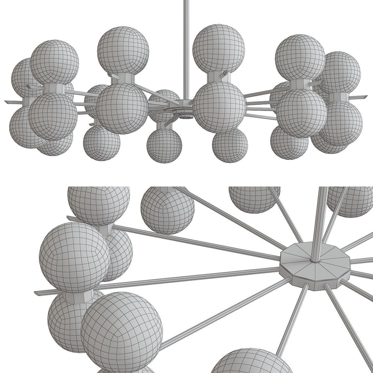 Chandeliers 3d models Collection 10 models Low-poly 3D model_2