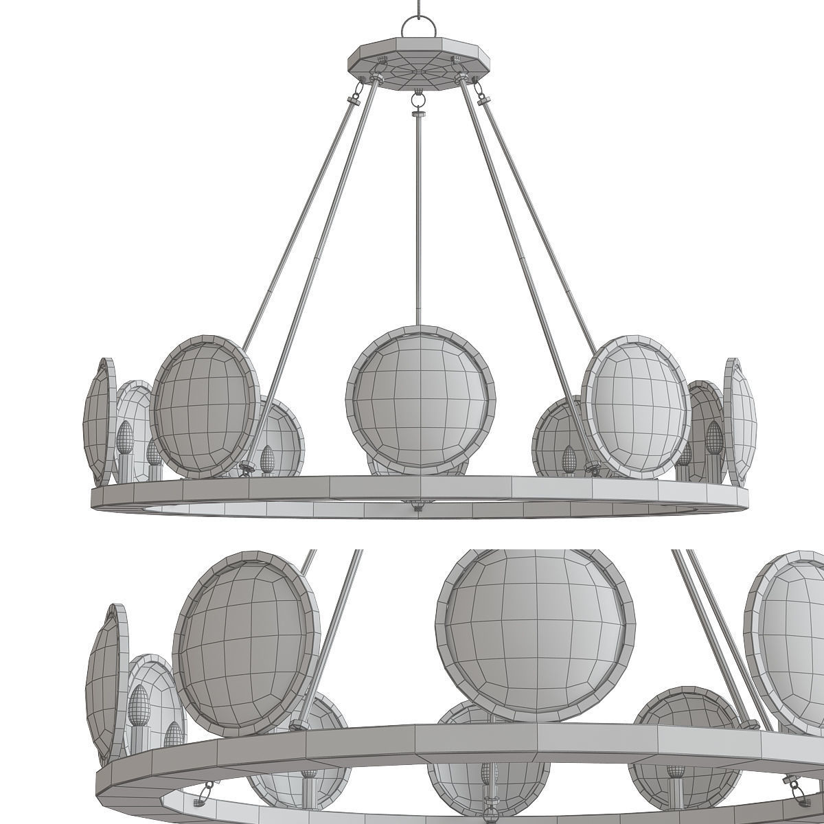 Chandeliers 3d models Collection 10 models Low-poly 3D model_12
