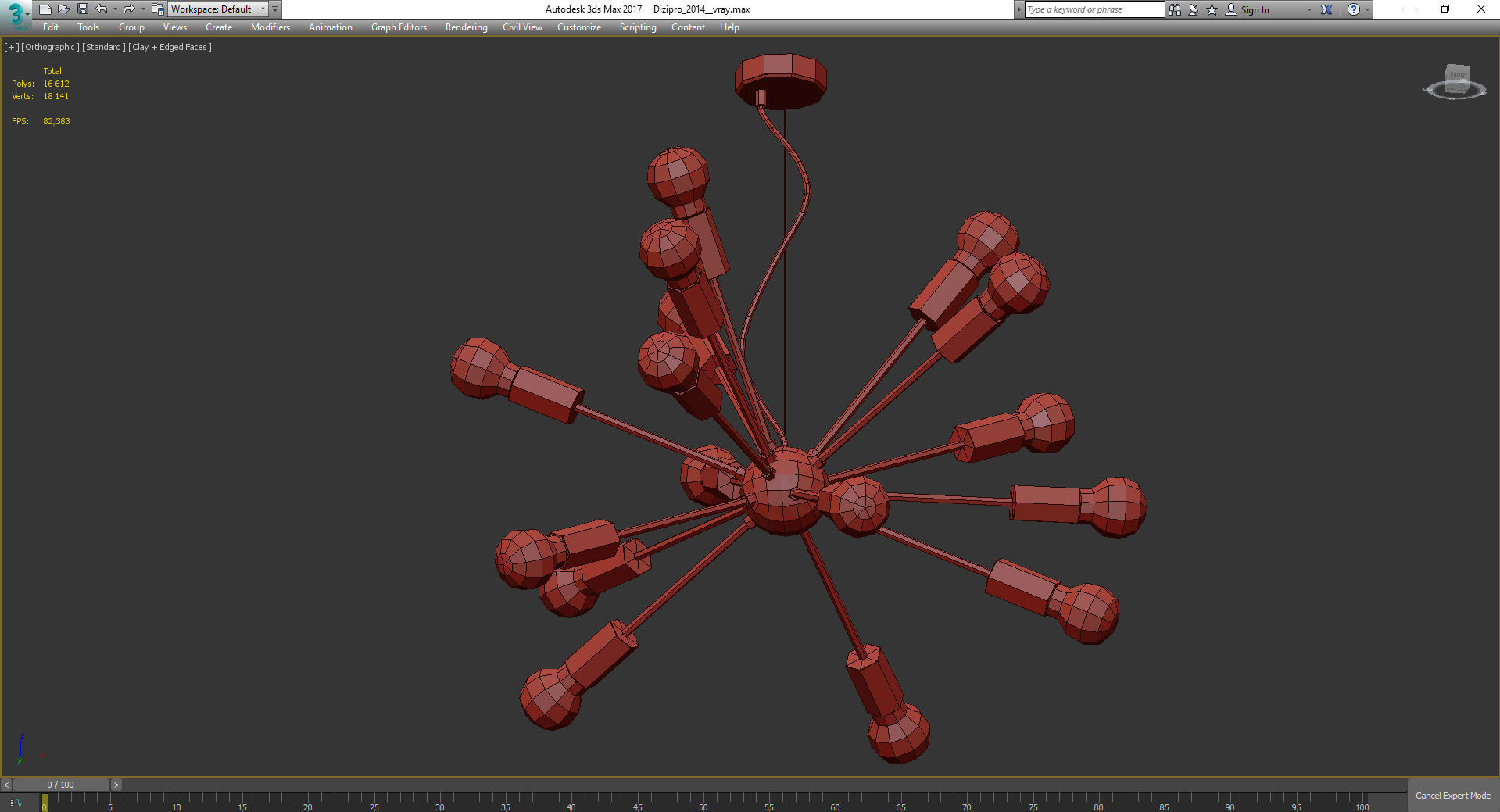 Chandeliers 3d models Collection 10 models Low-poly 3D model_19