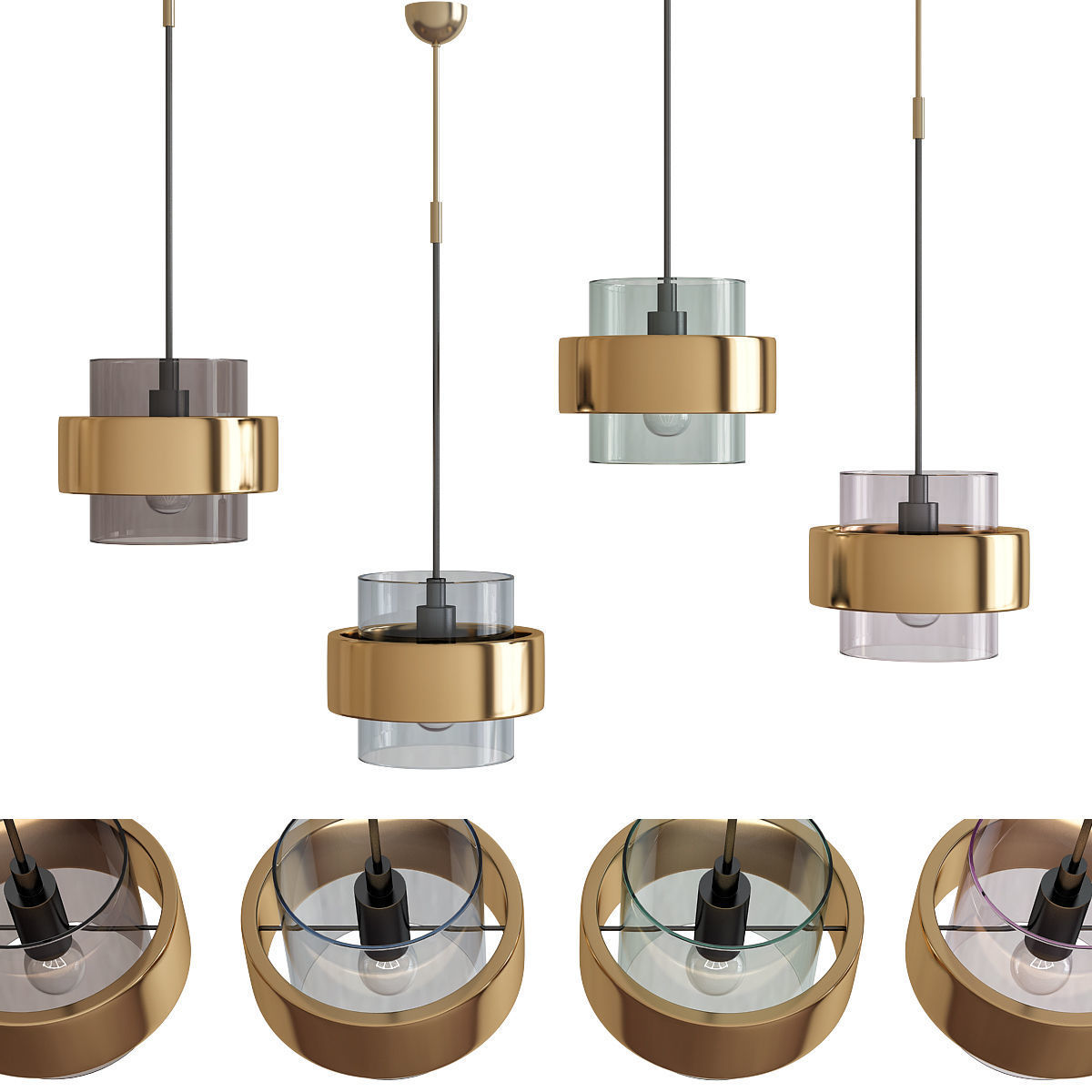 Chandeliers 3d models Collection 10 models Low-poly 3D model_26