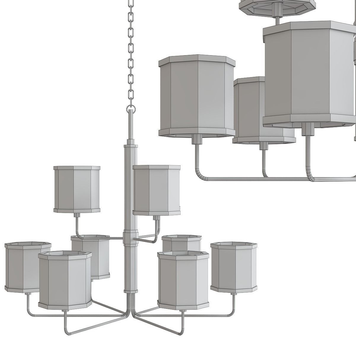 Chandeliers 3d models Collection 10 models Low-poly 3D model_42