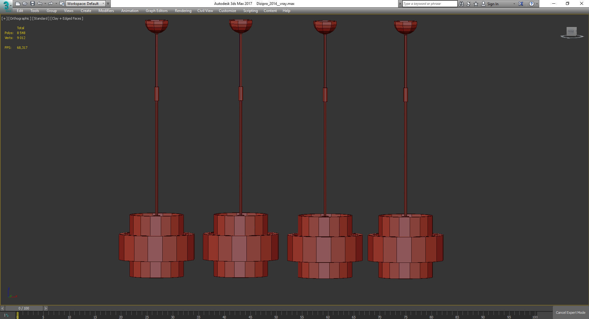 Chandeliers 3d models Collection 10 models Low-poly 3D model_28