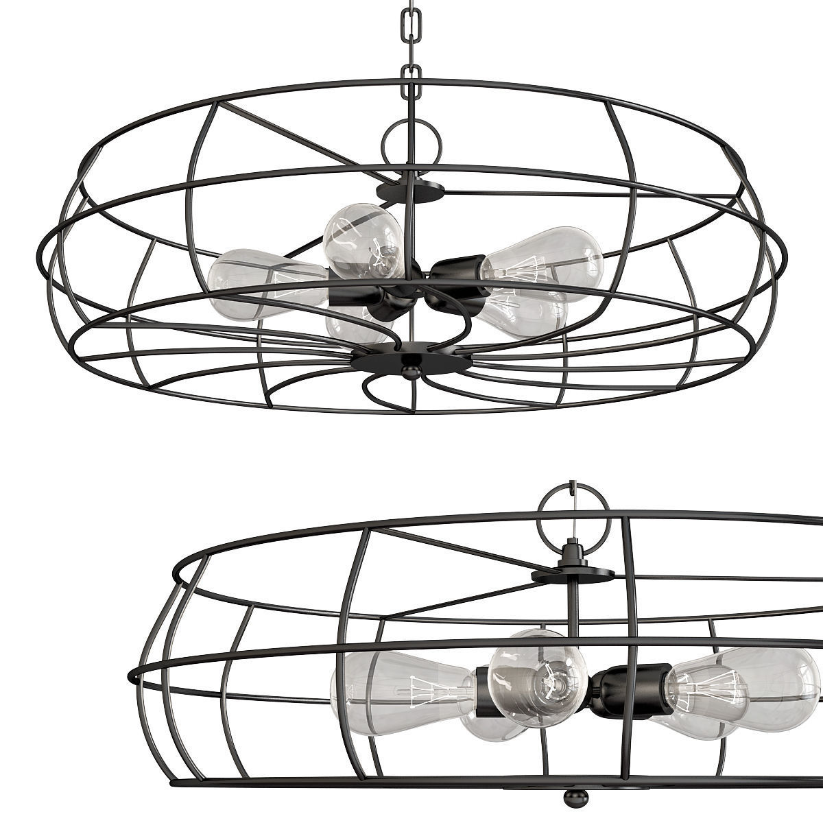 Chandeliers 3d models Collection 10 models Low-poly 3D model_32