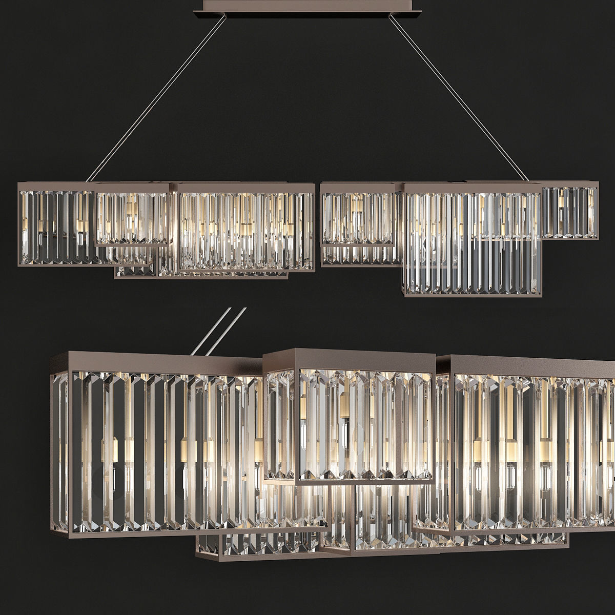 Chandeliers 3d models Collection 10 models Low-poly 3D model_25