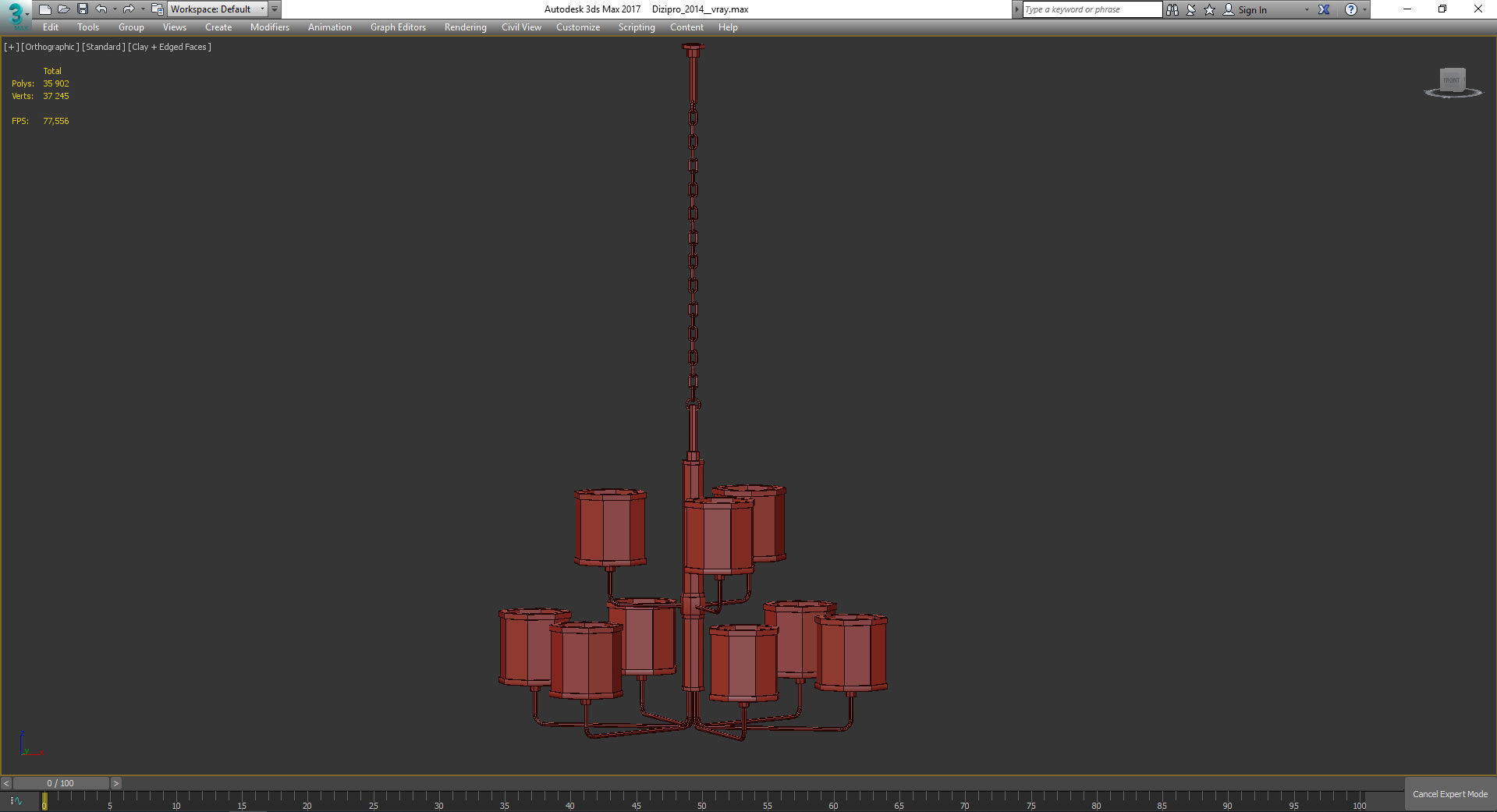 Chandeliers 3d models Collection 10 models Low-poly 3D model_44