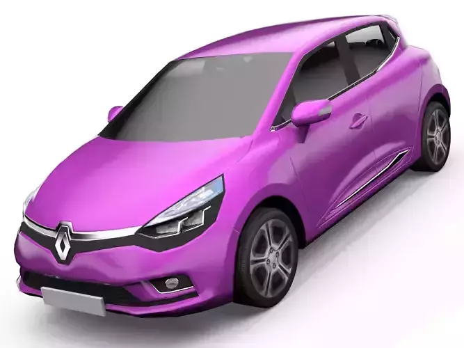 Renault Clio Hatchback with interior low poly