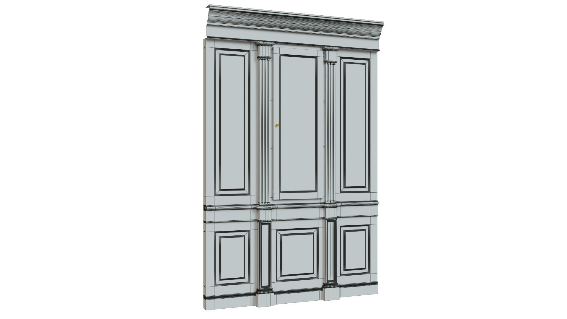 Built-in bookcase 500 3D model_8