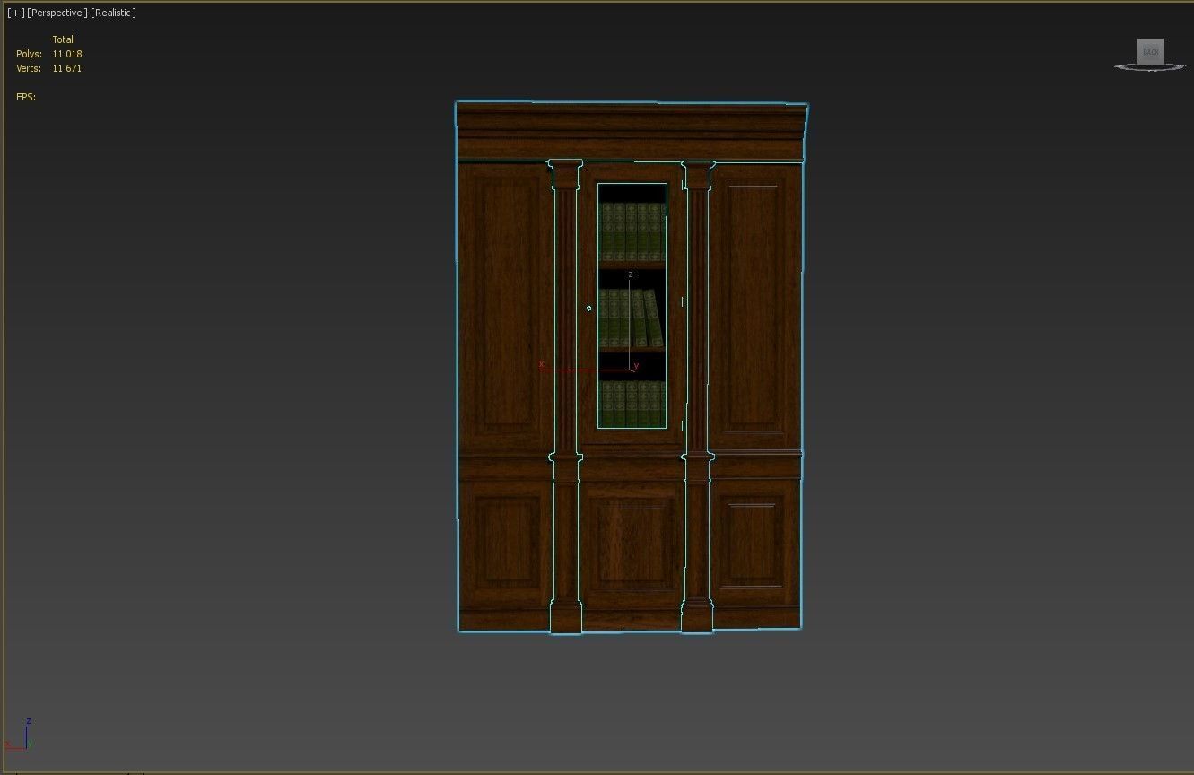 Built-in bookcase 500 3D model_13