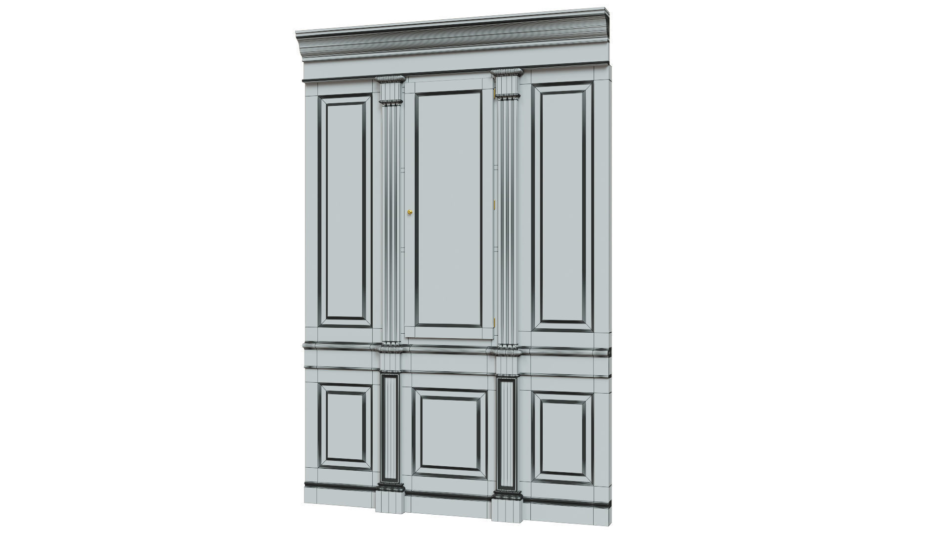 Built-in bookcase 500 3D model_7