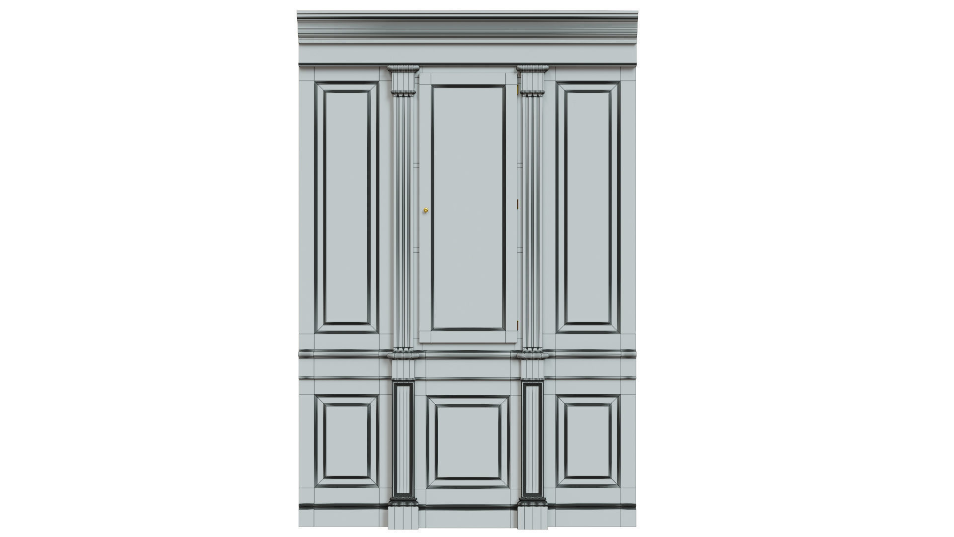 Built-in bookcase 500 3D model_6