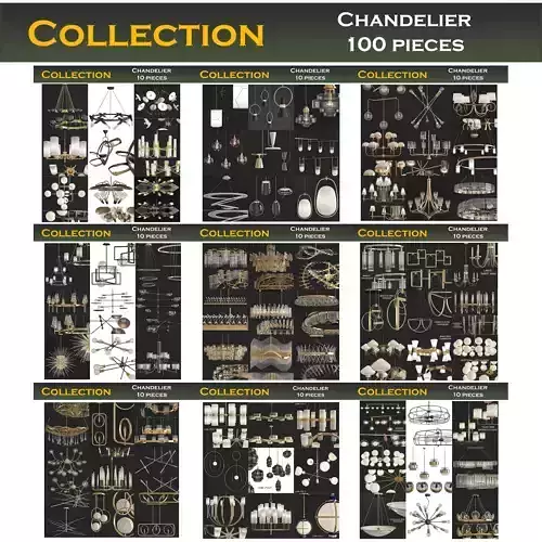 Chandeliers 3d models mega pack 100 models 3D Model Collection