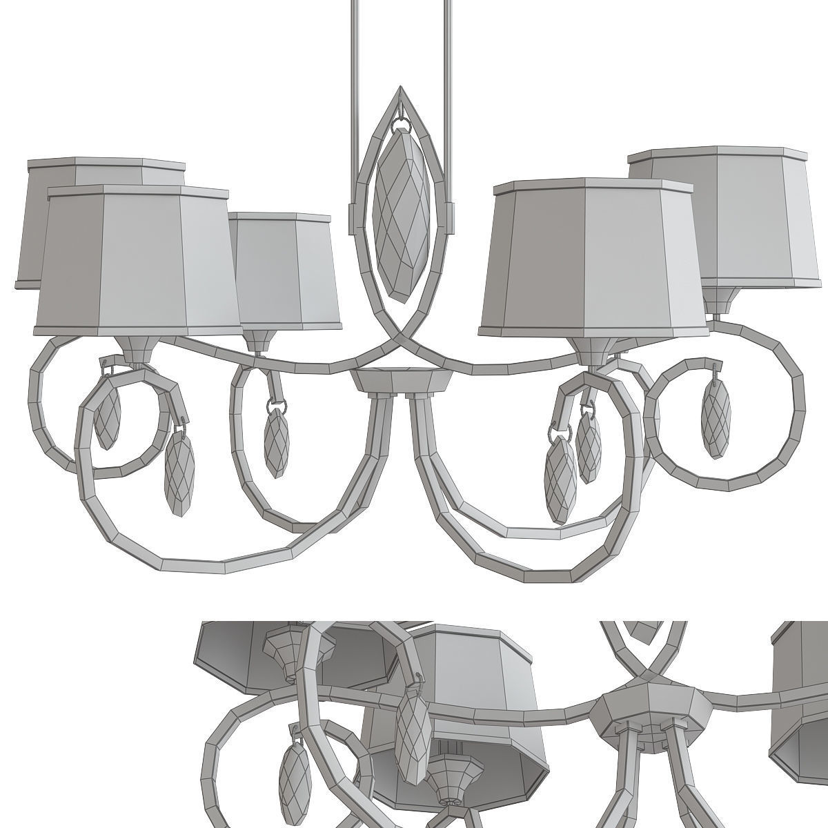 Chandeliers 3d models mega pack 100 models 3D Model Collection_161