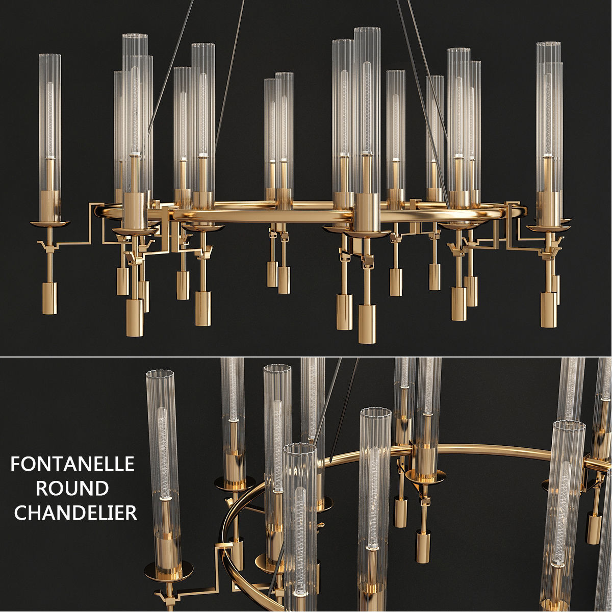 Chandeliers 3d models mega pack 100 models 3D Model Collection_38
