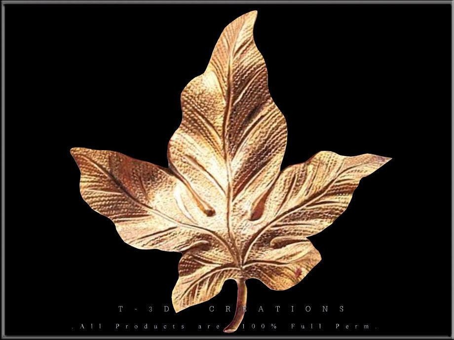 Leaf Gold Low-poly 3D model_1