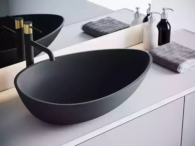 Minimalistic bathroom scene  3D model