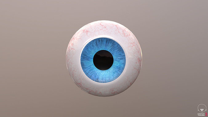 Eyeball marble ball Low-poly 3D model