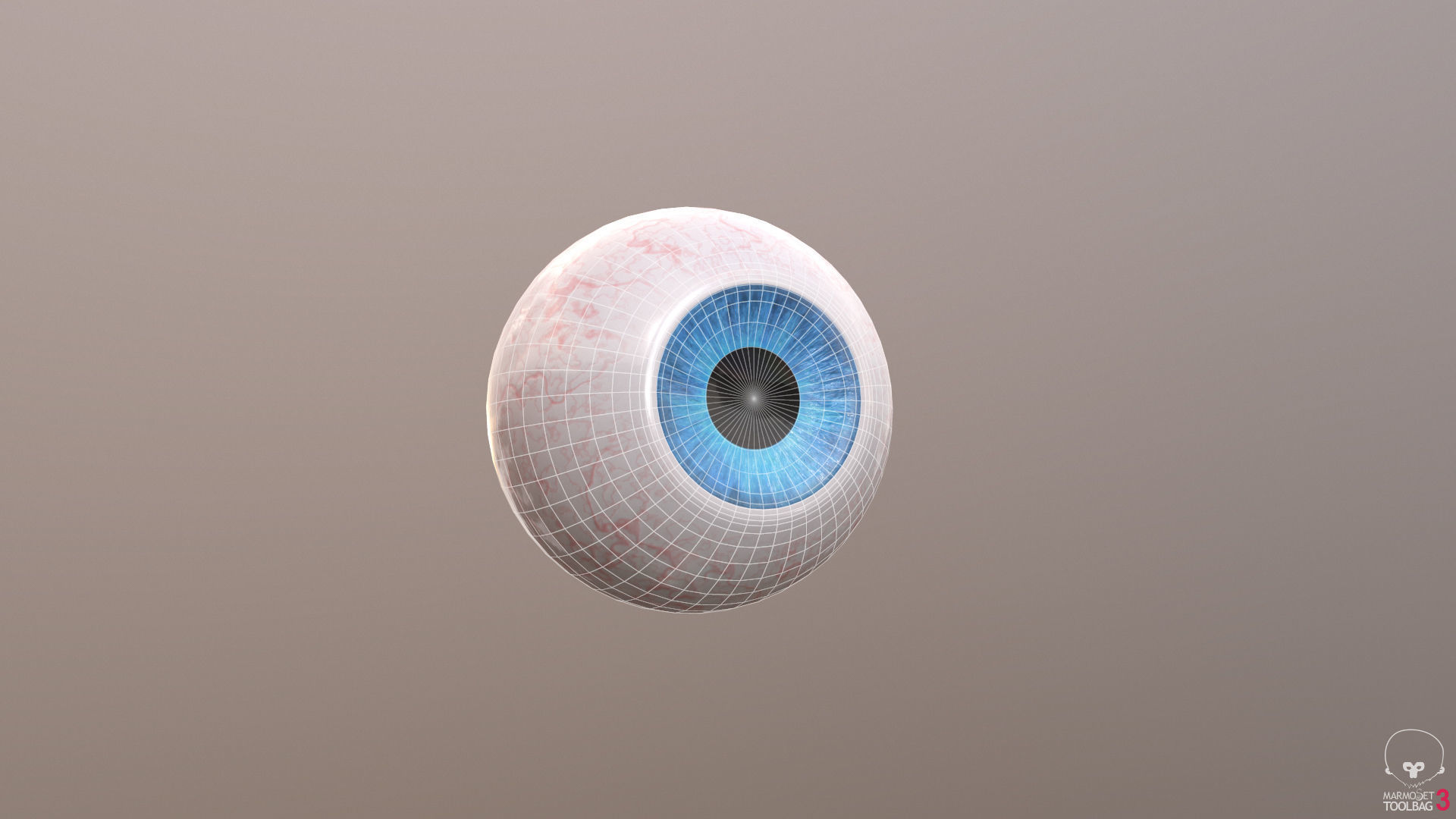 Eyeball marble ball Low-poly 3D model_13