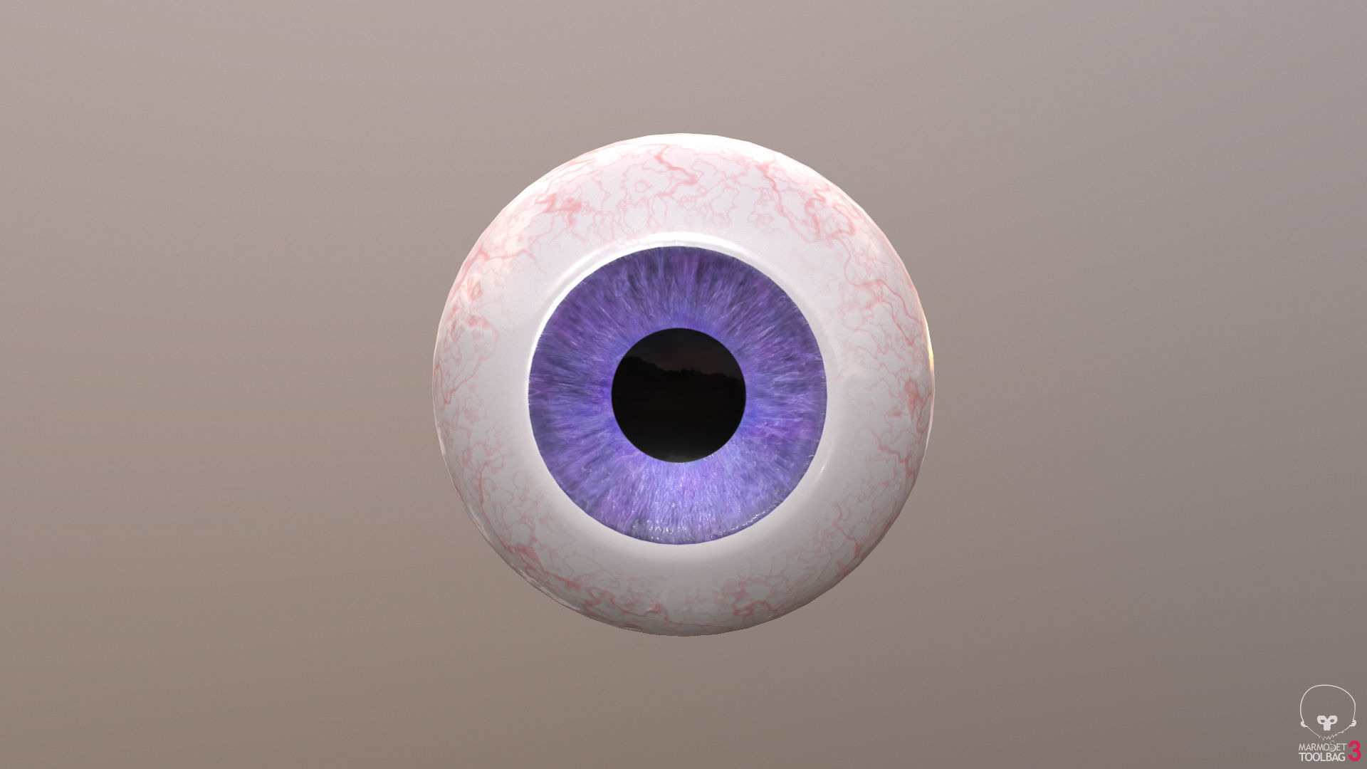 Eyeball marble ball Low-poly 3D model_11