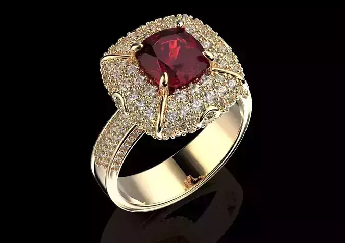 Ring with heraldic lily and crown 484