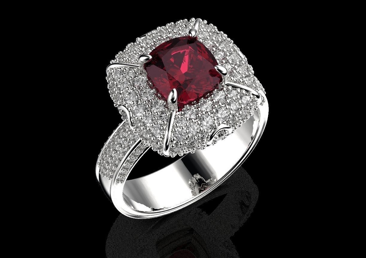 Ring with heraldic lily and crown 484 3D print model_6