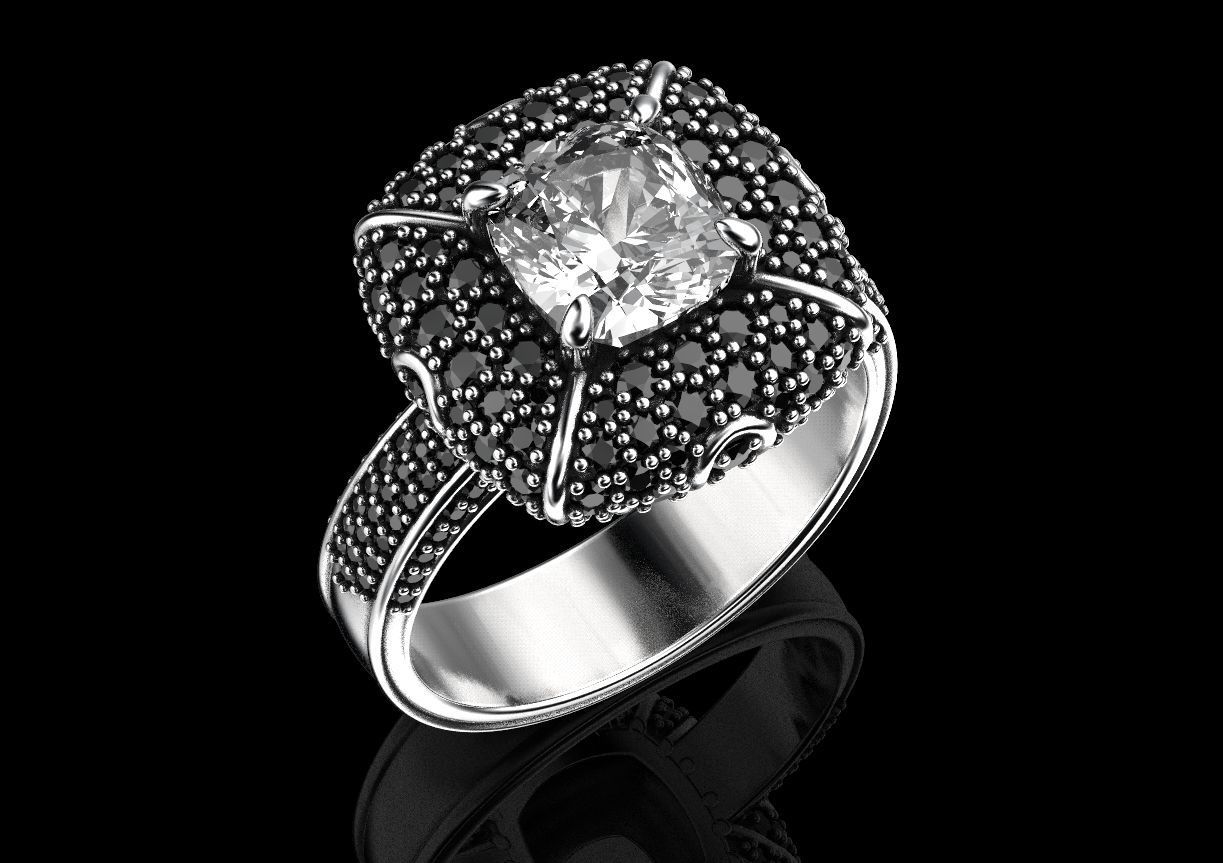 Ring with heraldic lily and crown 484 3D print model_8