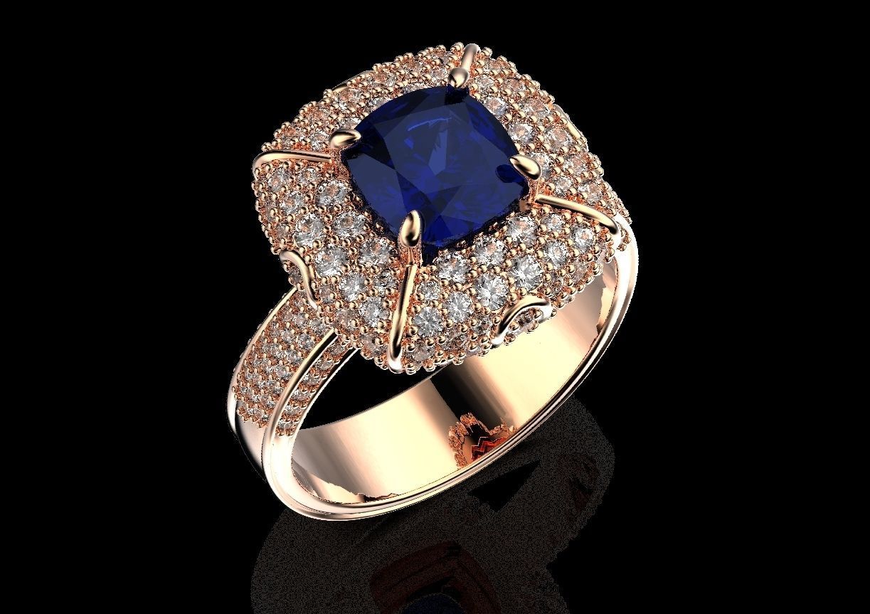 Ring with heraldic lily and crown 484 3D print model_7