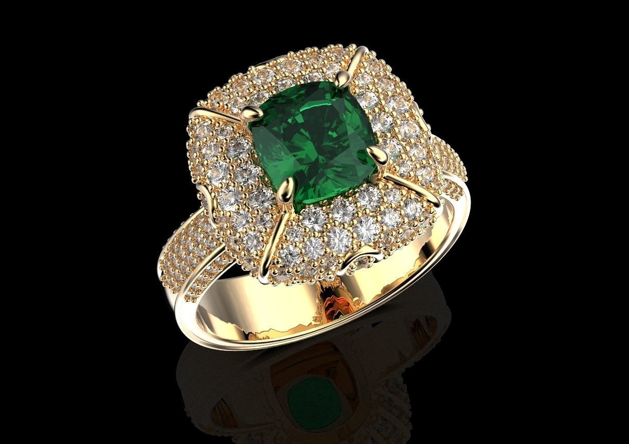 Ring with heraldic lily and crown 484 3D print model_4