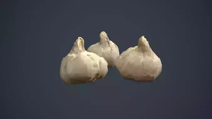 Garlic 3D Scanned Model  Low-poly 3D model