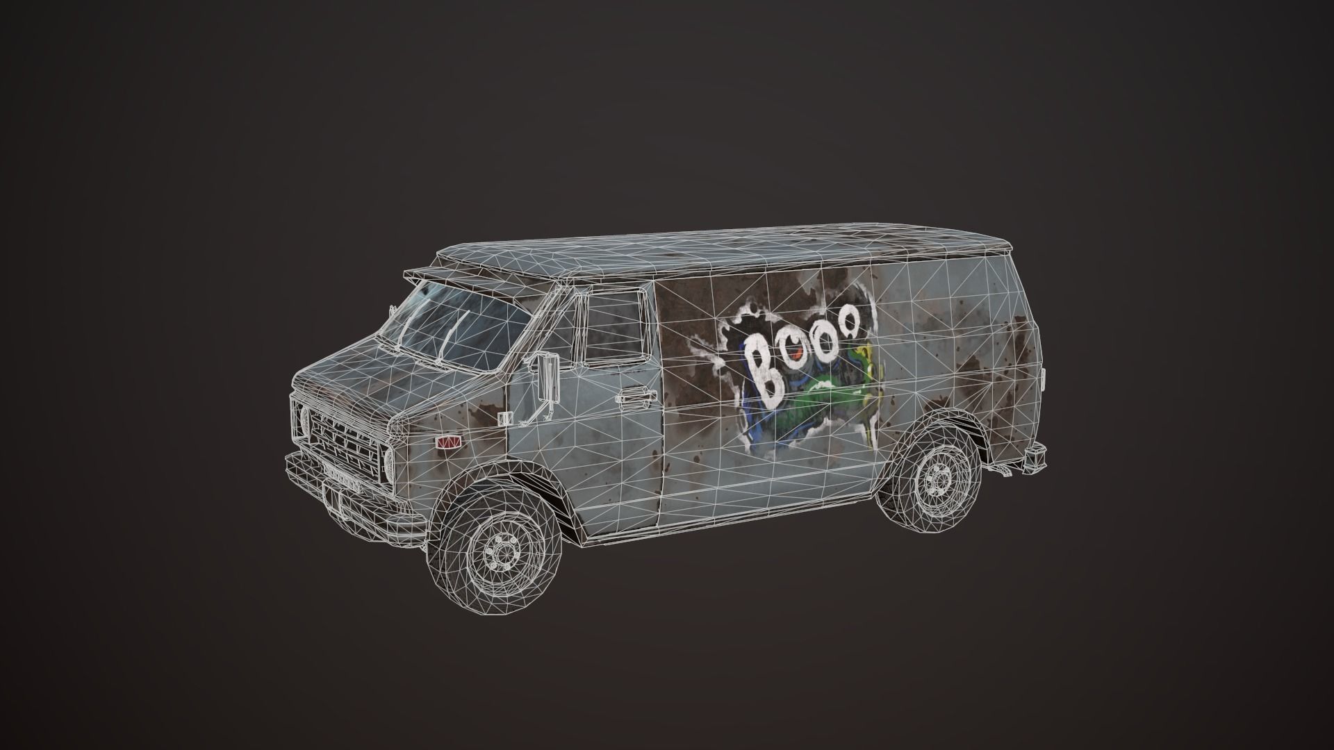 OLD VAN PBR LowPoly Low-poly 3D model_11
